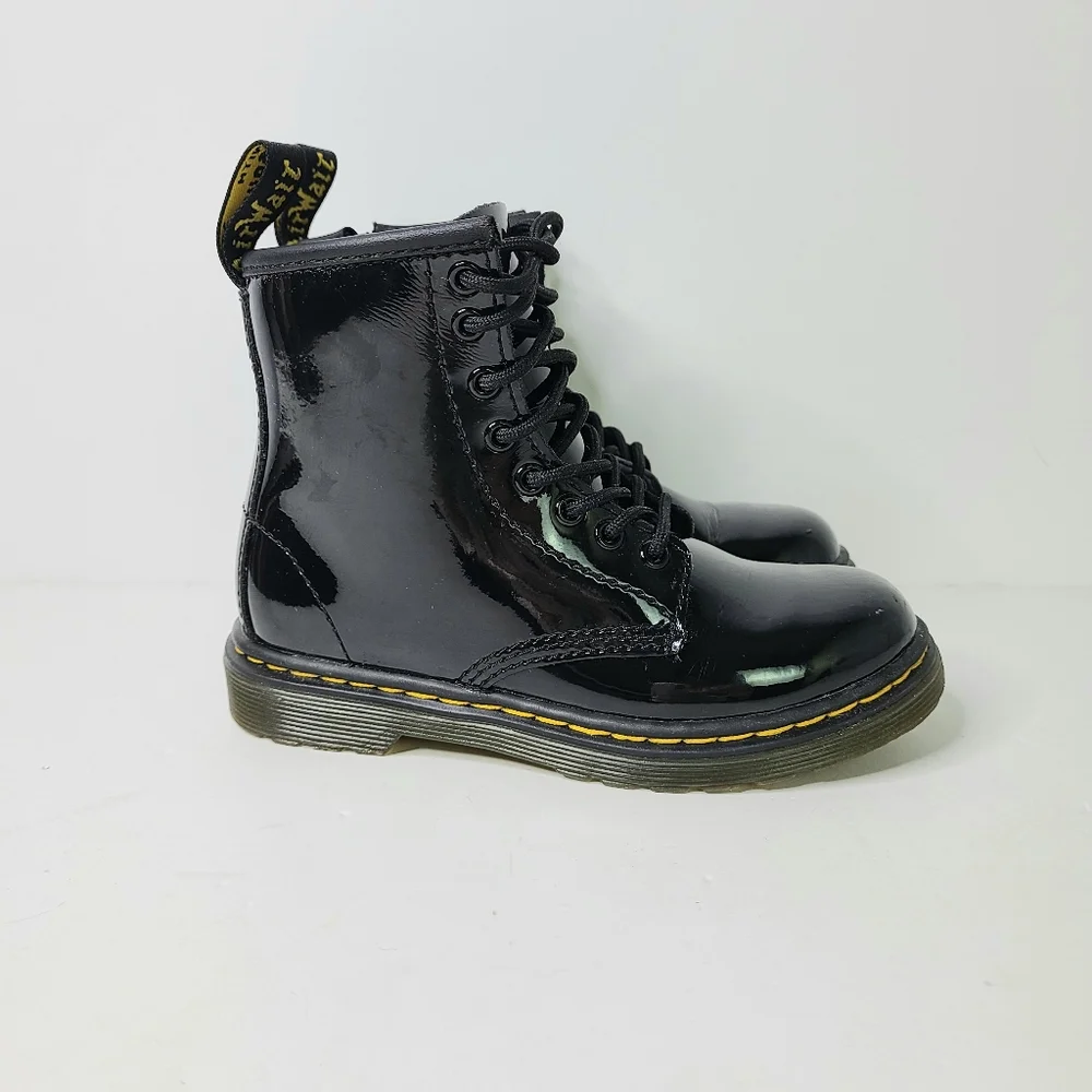 Dr. Martens Junior 1460 Patent Leather Lace-Up Boots